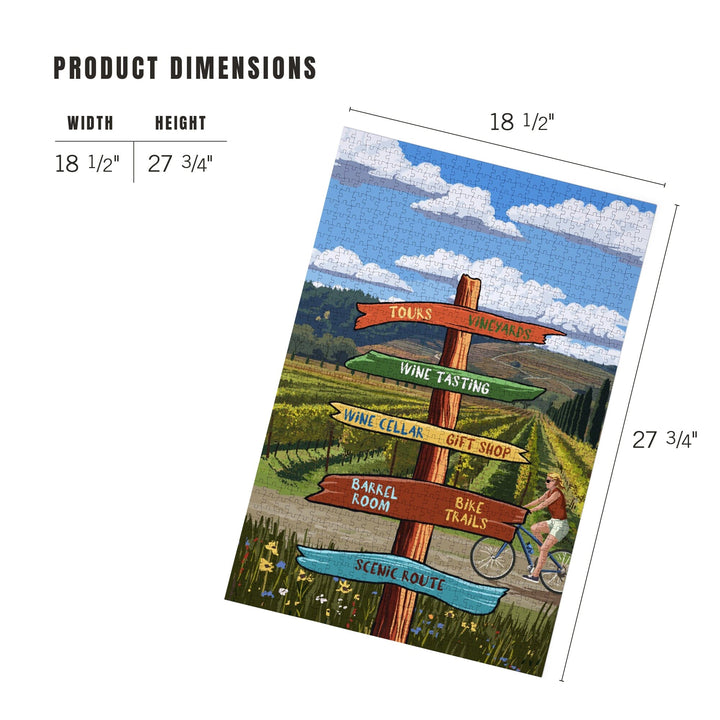 Signpost, Vineyard, Jigsaw Puzzle Puzzle Lantern Press 