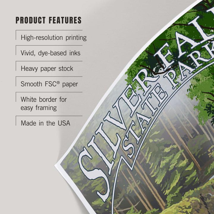 Silver Falls State Park, Oregon, South Falls, Art & Giclee Prints Art Lantern Press 