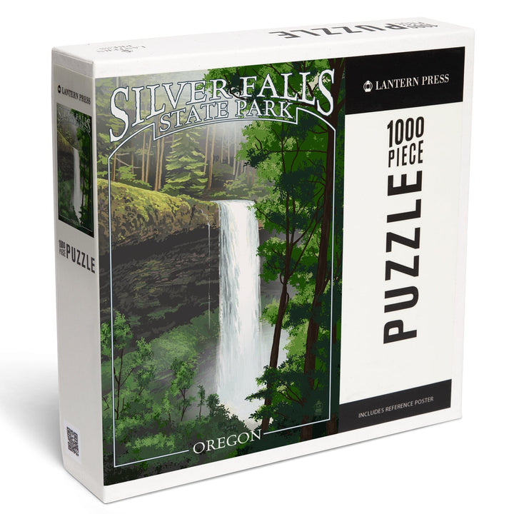 Silver Falls State Park, Oregon, South Falls, Jigsaw Puzzle Puzzle Lantern Press 