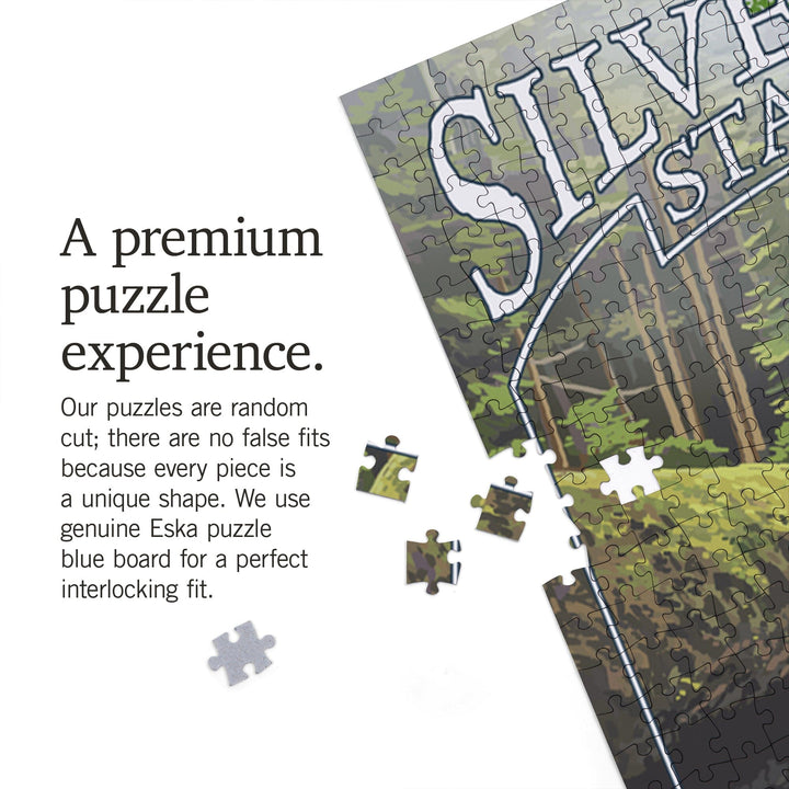 Silver Falls State Park, Oregon, South Falls, Jigsaw Puzzle Puzzle Lantern Press 
