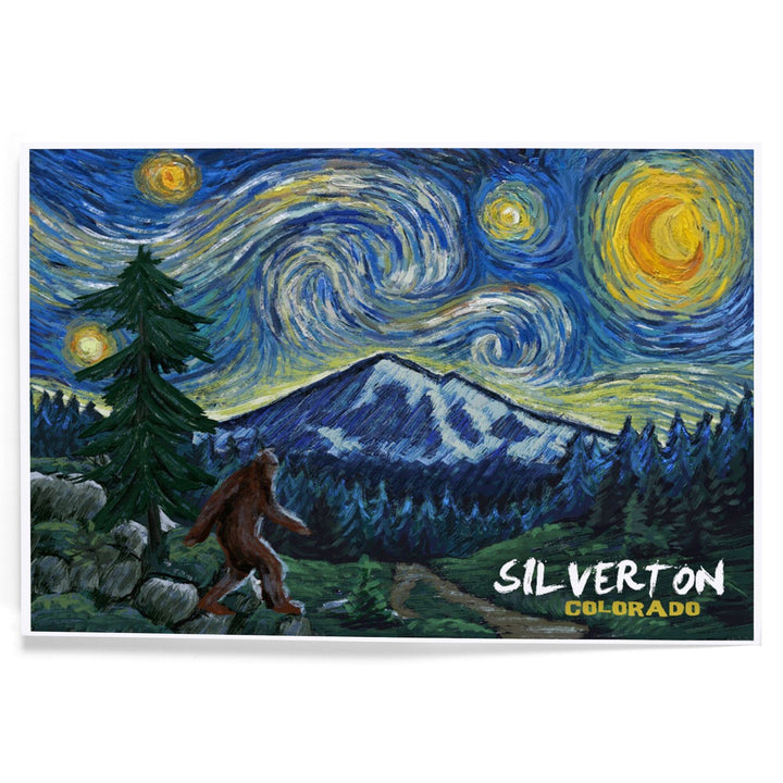 Silverton, Colorado, Bigfoot, Starry Night, Art & Giclee Prints Art Lantern Press 