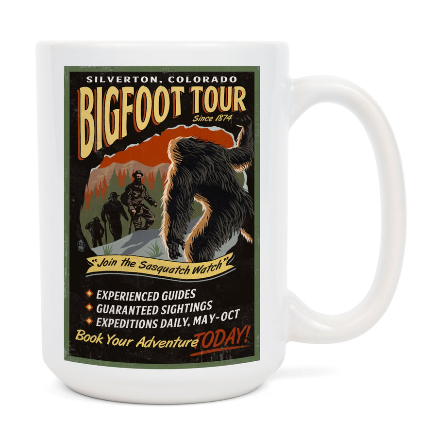 Silverton, Colorado, Bigfoot Tours, Vintage Sign, Ceramic Mug Mugs Lantern Press 
