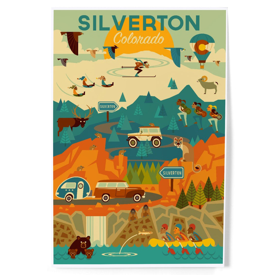 Silverton, Colorado, Geometric, Art & Giclee Prints Art Lantern Press 