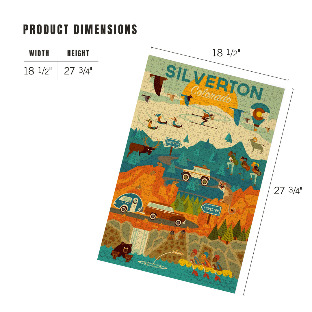 Silverton, Colorado, Geometric, Jigsaw Puzzle Puzzle Lantern Press 