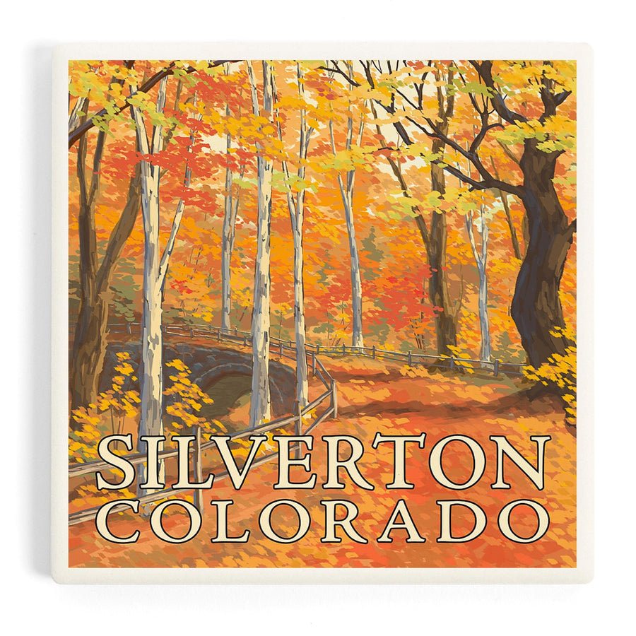 Silverton, Colorado, Painterly, Fall Colors Scene, Coasters Coasters Lantern Press 