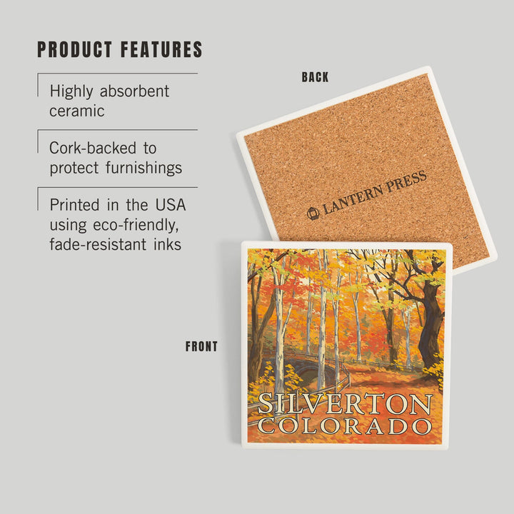 Silverton, Colorado, Painterly, Fall Colors Scene, Coasters Coasters Lantern Press 