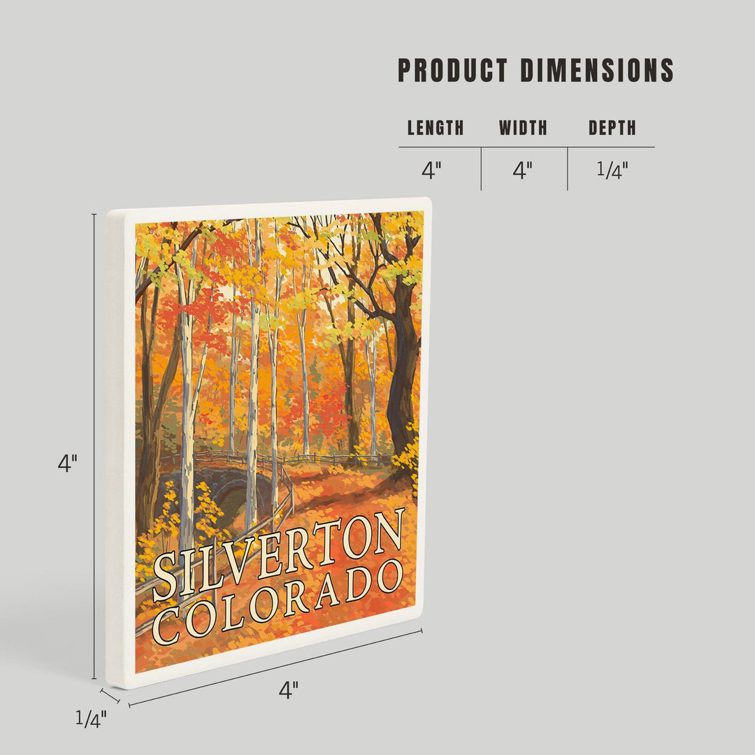 Silverton, Colorado, Painterly, Fall Colors Scene, Coasters Coasters Lantern Press 