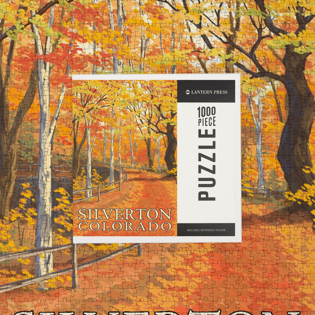 Silverton, Colorado, Painterly, Fall Colors Scene, Jigsaw Puzzle Puzzle Lantern Press 