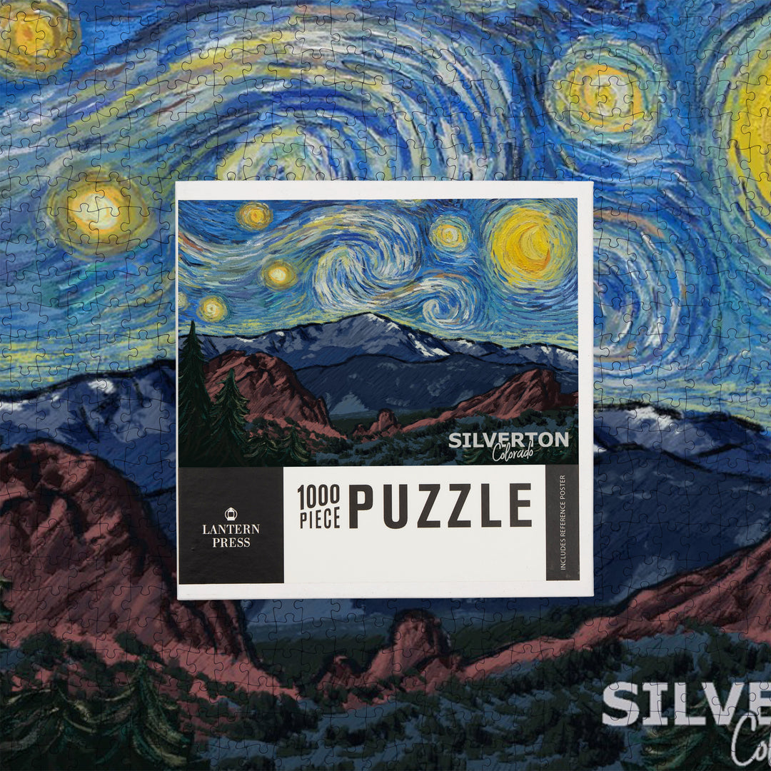 Silverton, Colorado, Pikes Peak, Starry Night, Jigsaw Puzzle Puzzle Lantern Press 