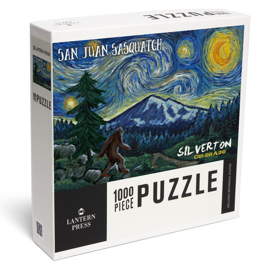 Silverton, Colorado, San Juan Sasquatch, Starry Night, Jigsaw Puzzle Puzzle Lantern Press 