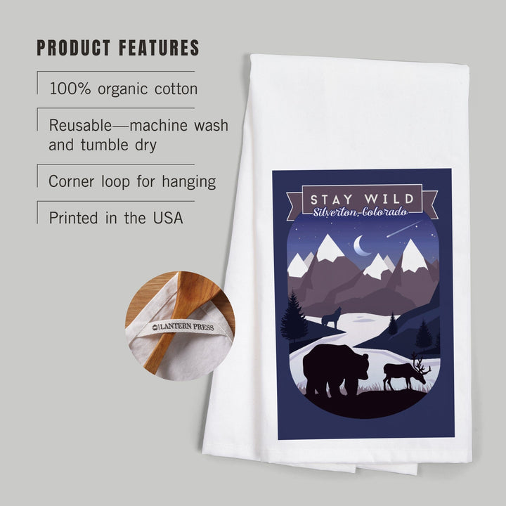Silverton, Colorado, Stay Wild, Bear and Mountain Silhouette, Contour, Jigsaw Puzzle Kitchen Lantern Press 