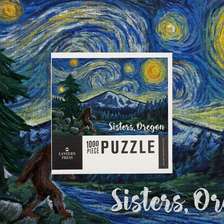 Sisters, Oregon, Bigfoot, Starry NIght, Jigsaw Puzzle Puzzle Lantern Press 
