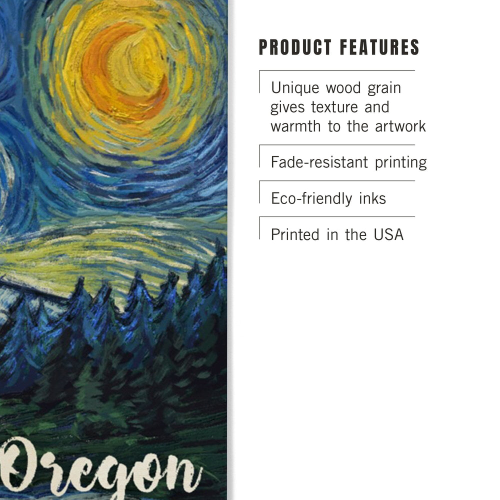 Sisters, Oregon, Bigfoot, Starry NIght, Lantern Press Artwork, Wood Signs and Postcards Wood Lantern Press 