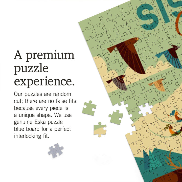 Sisters, Oregon, Geometric, Jigsaw Puzzle Puzzle Lantern Press 