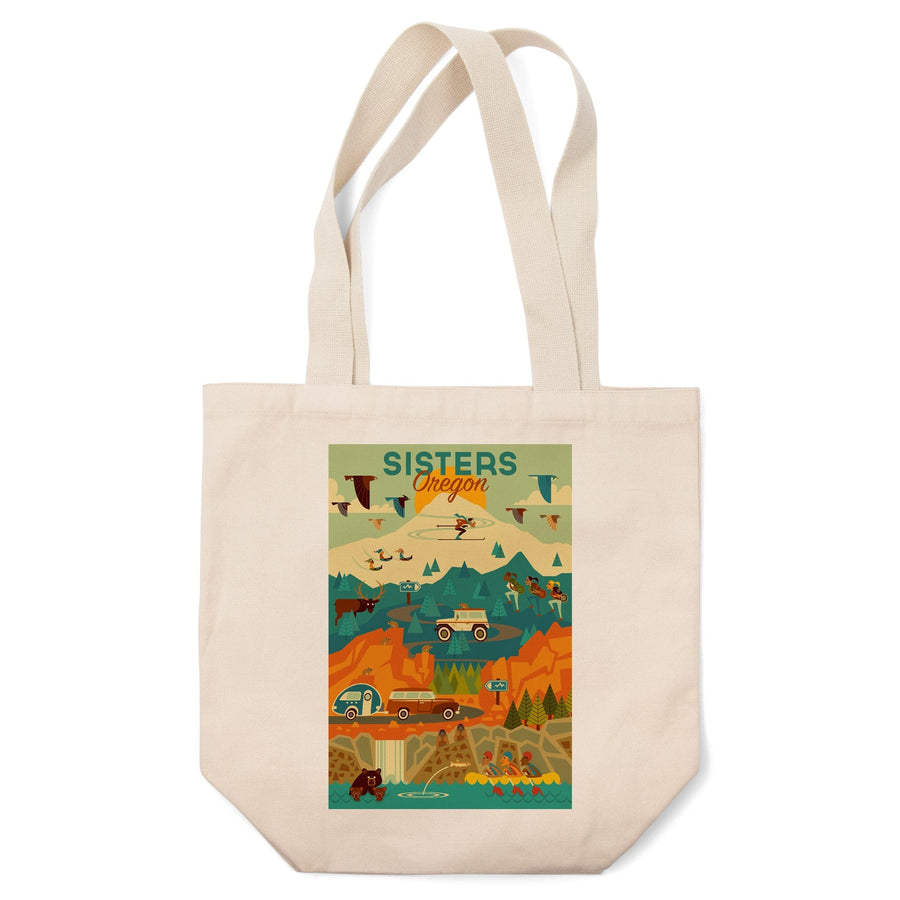 Sisters, Oregon, Geometric, Tote Bag Totes Lantern Press 