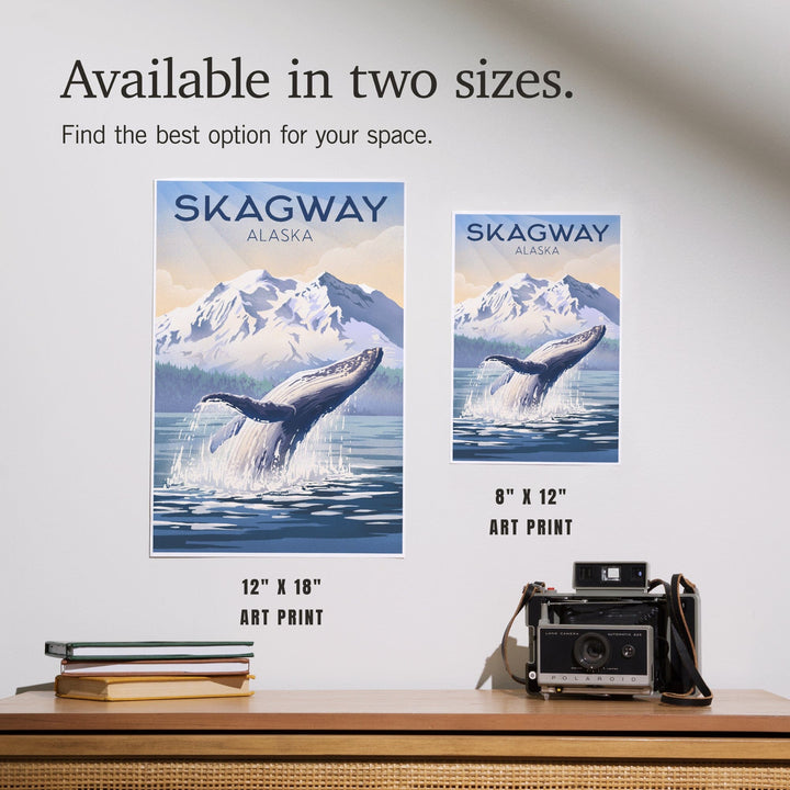 Skagway, Alaska, Lithograph, Breaching Humpback Whale, Art & Giclee Prints Art Lantern Press 