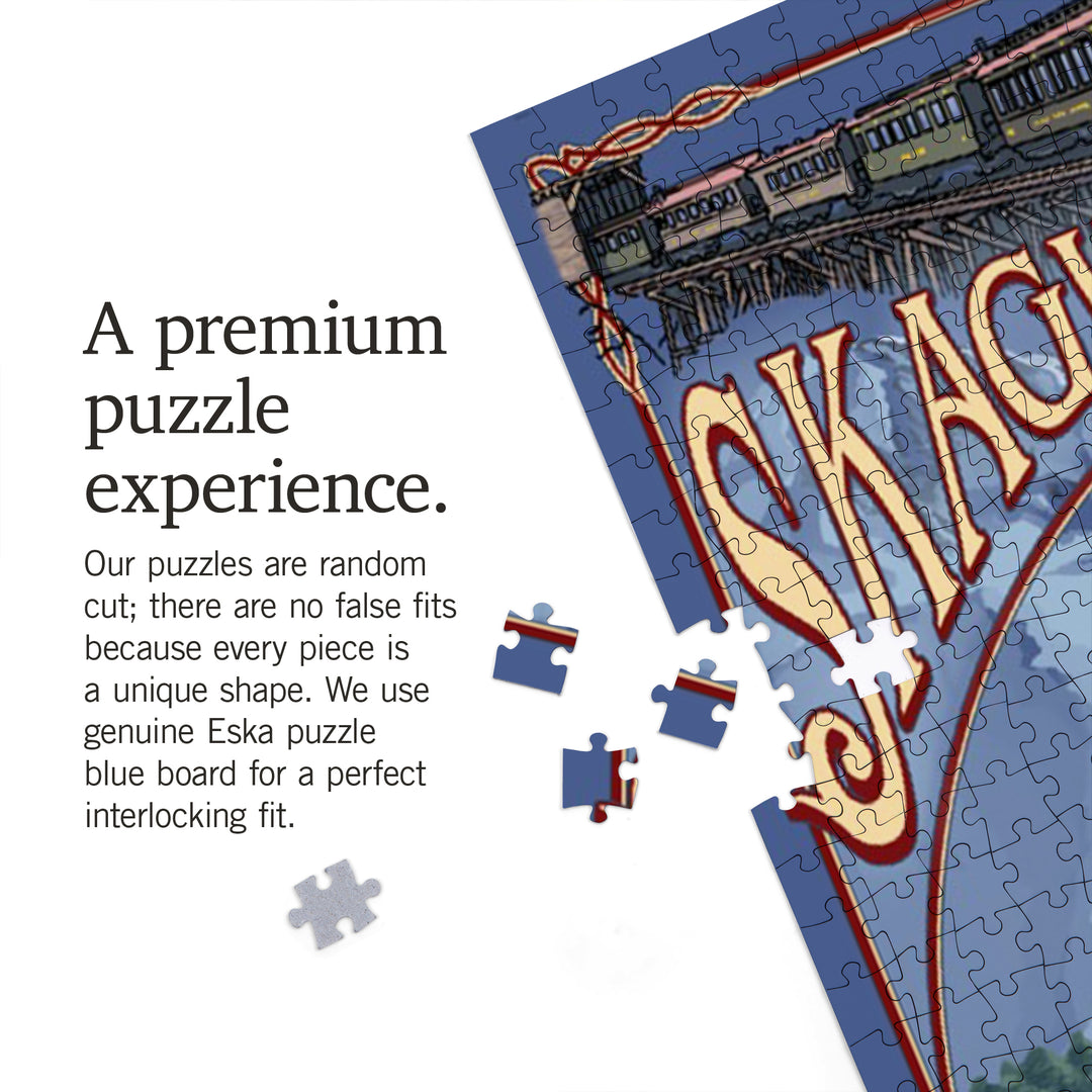 Skagway, Alaska Montage (Ship), Jigsaw Puzzle Puzzle Lantern Press 