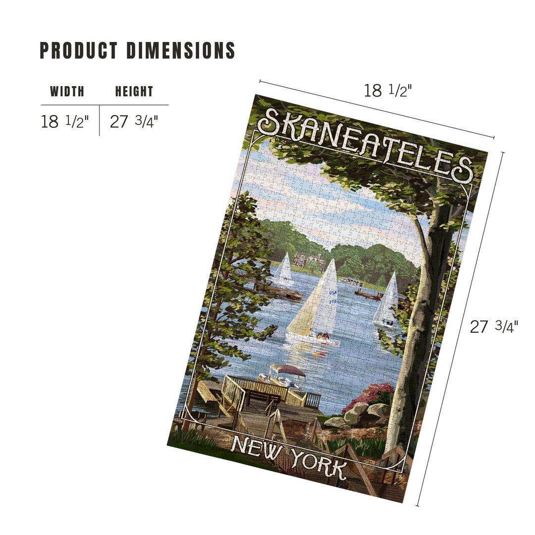Skaneateles, New York, Lake View with Sailboats, Jigsaw Puzzle Puzzle Lantern Press 