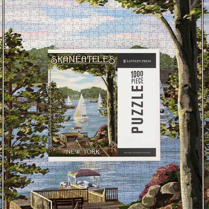 Skaneateles, New York, Lake View with Sailboats, Jigsaw Puzzle Puzzle Lantern Press 