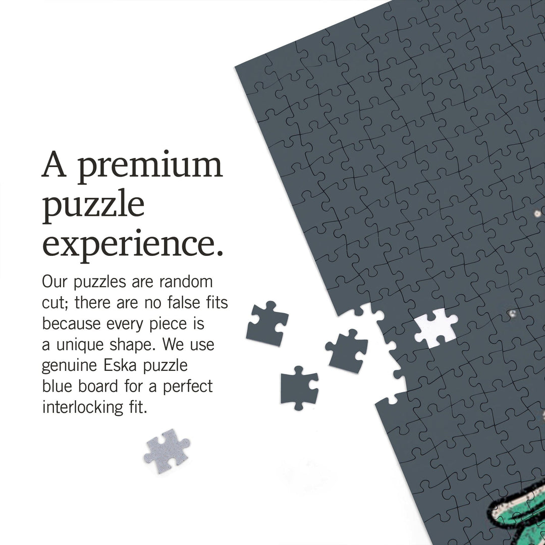 Ski Black Bear, Jigsaw Puzzle Puzzle Lantern Press 