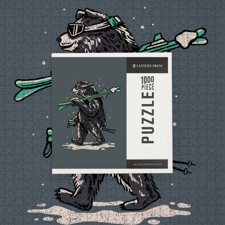 Ski Black Bear, Jigsaw Puzzle Puzzle Lantern Press 