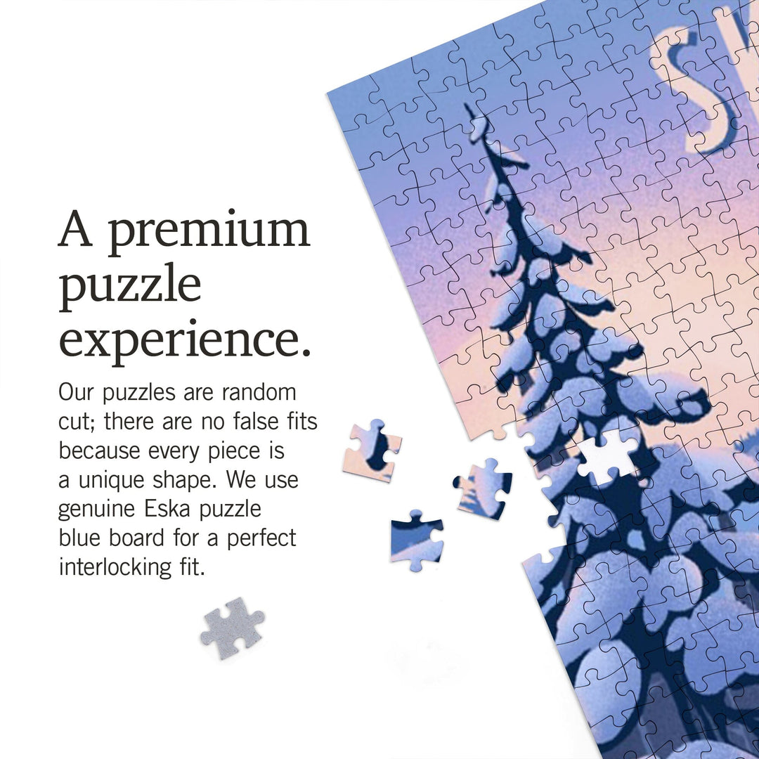 Ski for Miles, Skiing, Jigsaw Puzzle Puzzle Lantern Press 