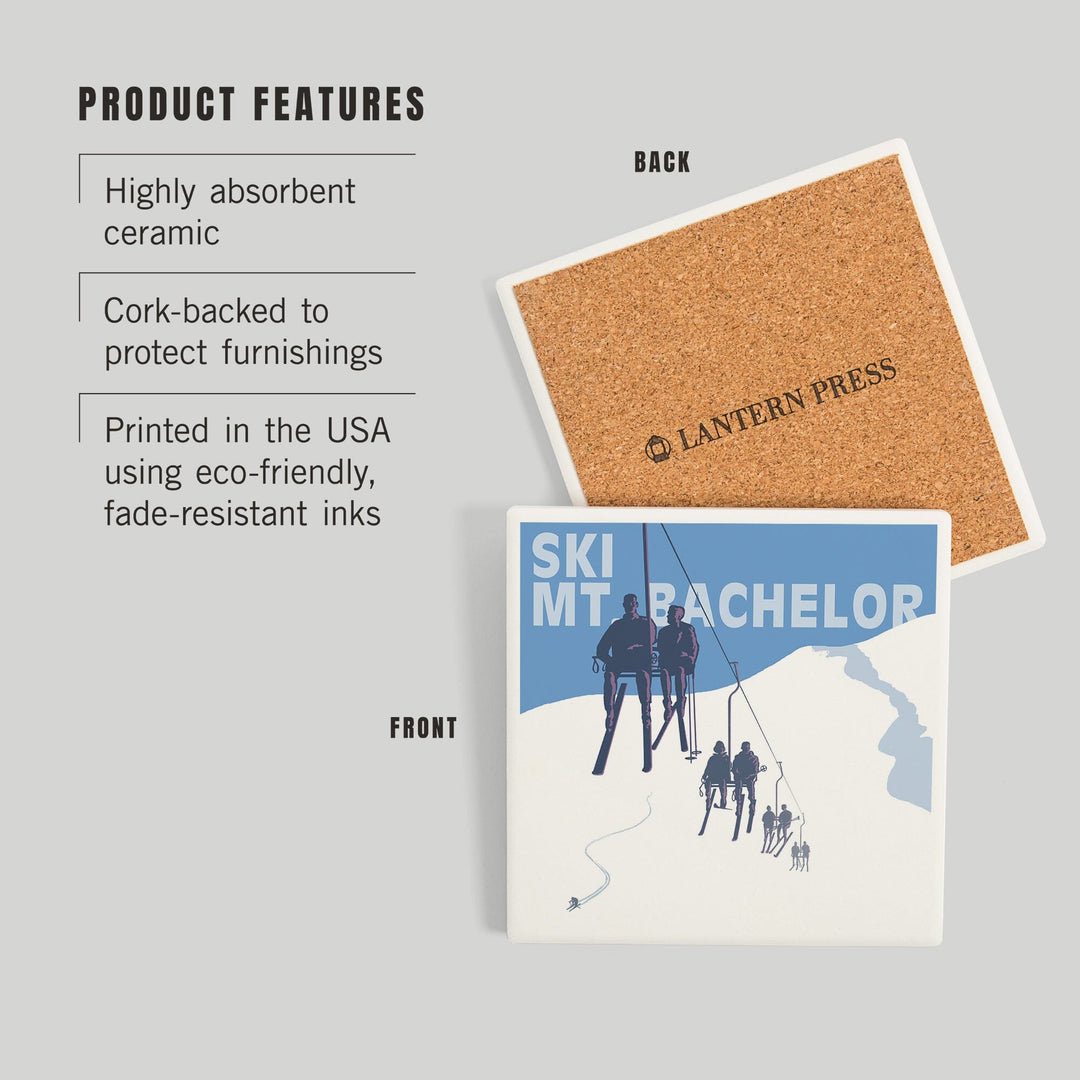 Ski Mt. Bachelor, Oregon, Ski Lifts, Coasters Coasters Lantern Press 