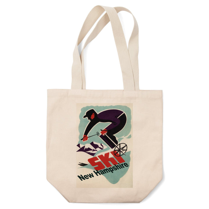 Ski New Hampshire, Retro Skier, Tote Bag Totes Lantern Press 