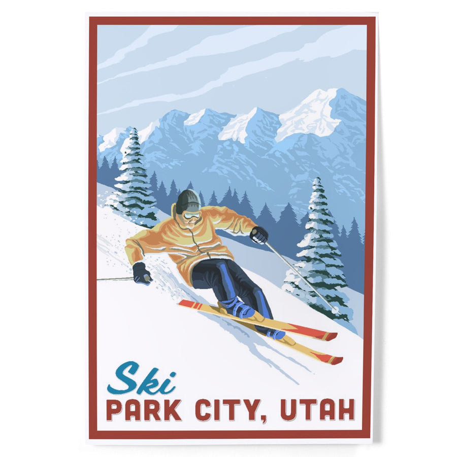 Ski Park City, Utah, Downhill Skier, Art & Giclee Prints Art Lantern Press 