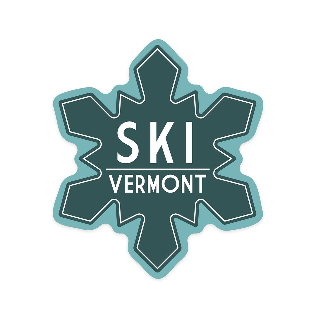 Ski Vermont, Simply Said, Contour, Vinyl Sticker Sticker Lantern Press 