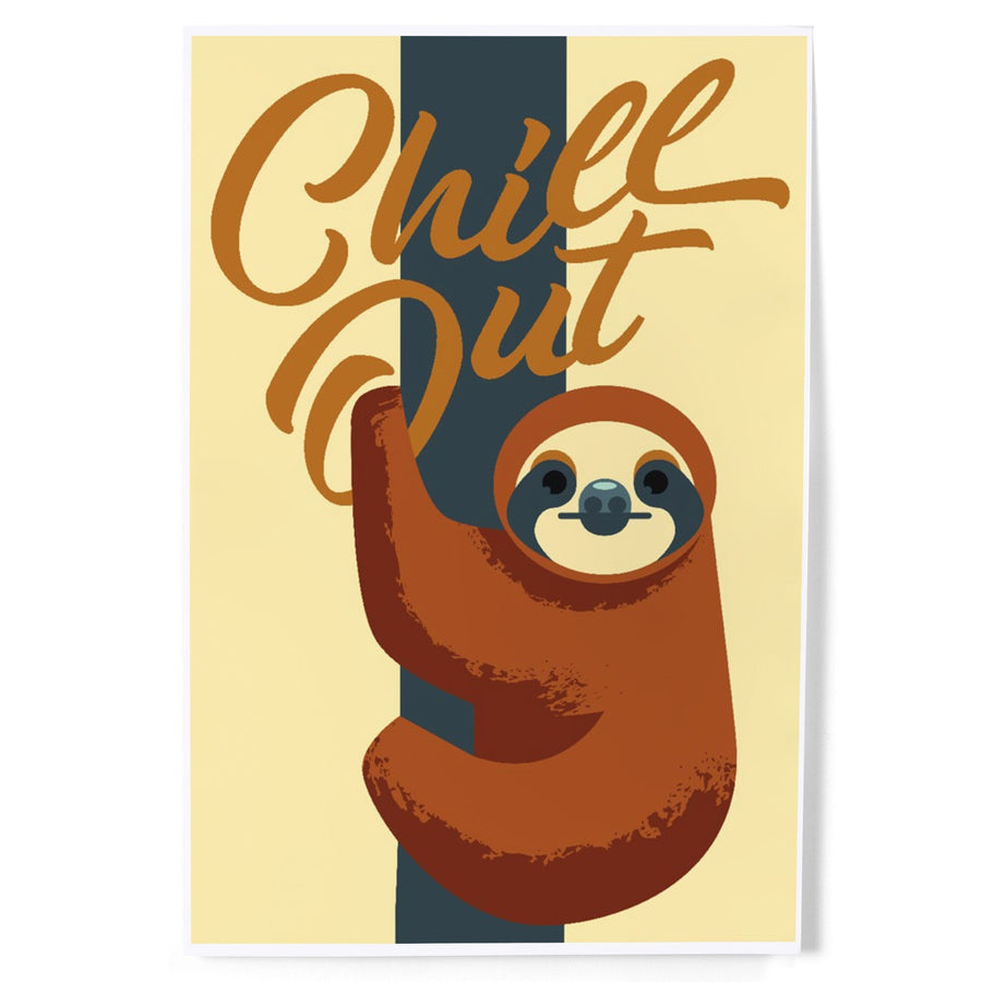 Sloth, Geometric, Chill Out, Art & Giclee Prints Art Lantern Press 