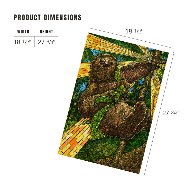 Sloth, Mosaic, Jigsaw Puzzle Puzzle Lantern Press 