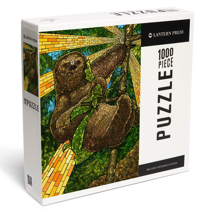 Sloth, Mosaic, Jigsaw Puzzle Puzzle Lantern Press 