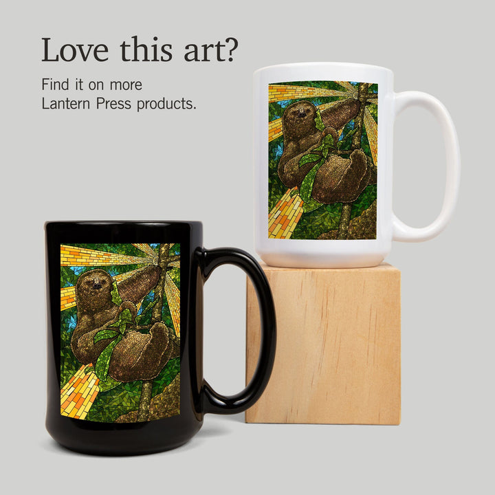 Sloth, Mosaic, Lantern Press Artwork, Ceramic Mug Mugs Lantern Press 