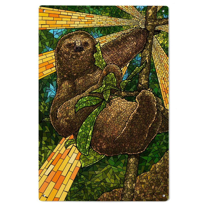 Sloth, Mosaic, Lantern Press Artwork, Wood Signs and Postcards Wood Lantern Press 
