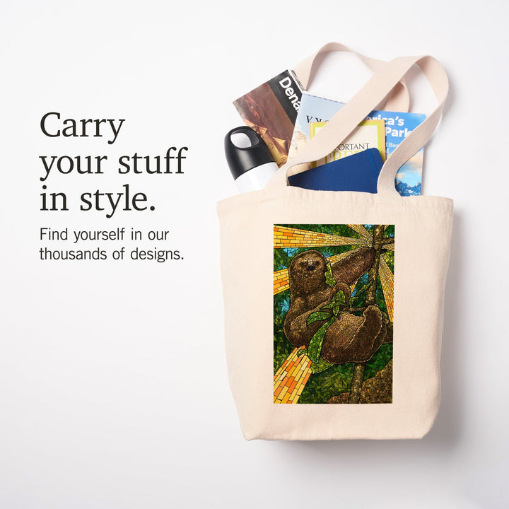 Sloth, Mosaic, Tote Bag Totes Lantern Press 
