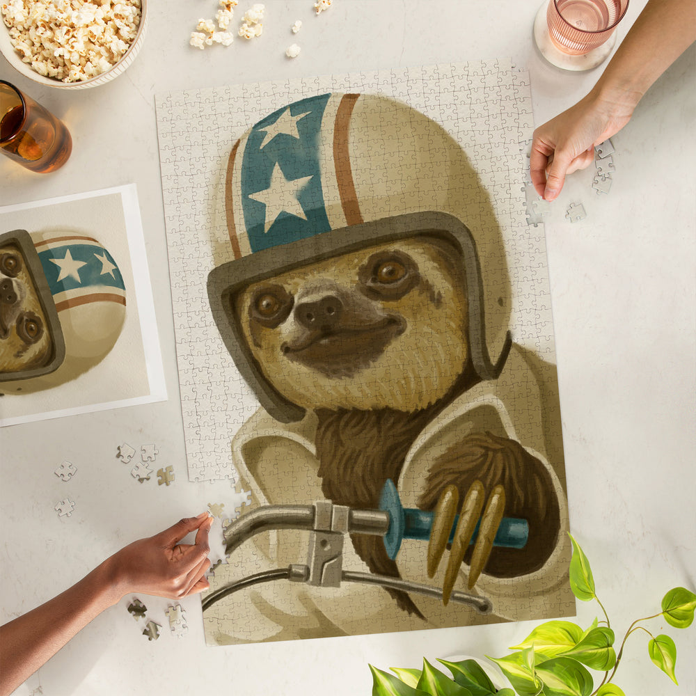 Sloth, Oil Painting, Jigsaw Puzzle Puzzle Lantern Press 