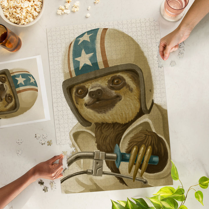 Sloth, Oil Painting, Jigsaw Puzzle Puzzle Lantern Press 