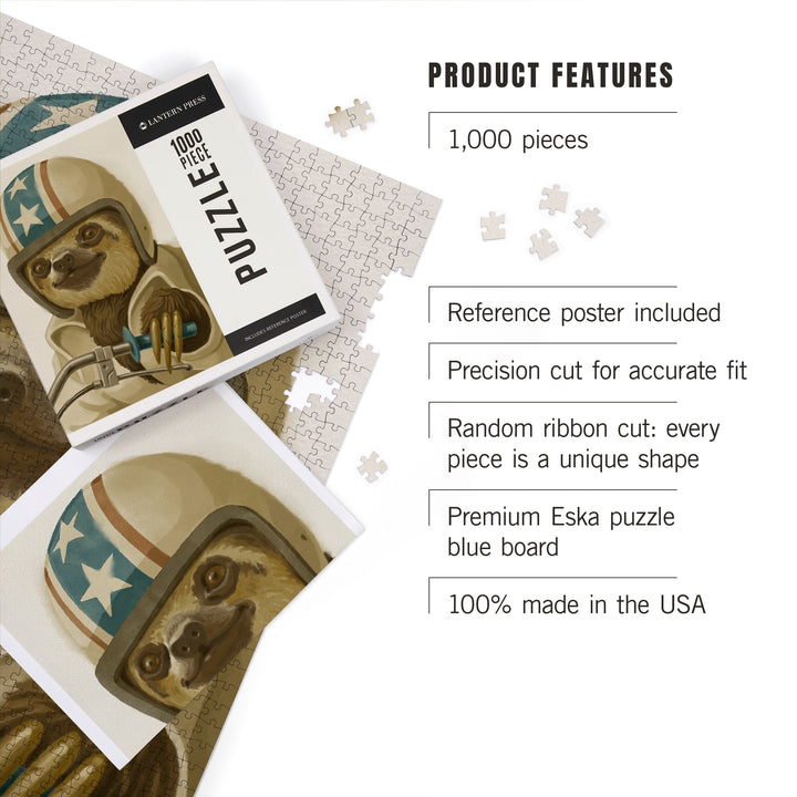 Sloth, Oil Painting, Jigsaw Puzzle Puzzle Lantern Press 