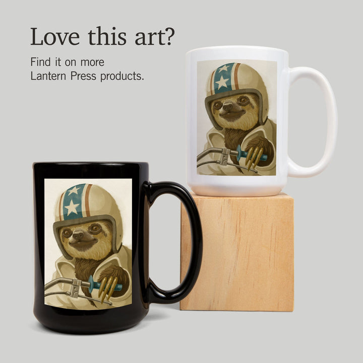 Sloth, Oil Painting, Lantern Press Artwork, Ceramic Mug Mugs Lantern Press 