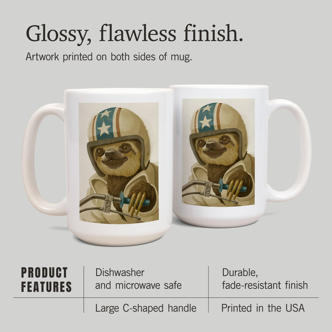 Sloth, Oil Painting, Lantern Press Artwork, Ceramic Mug Mugs Lantern Press 