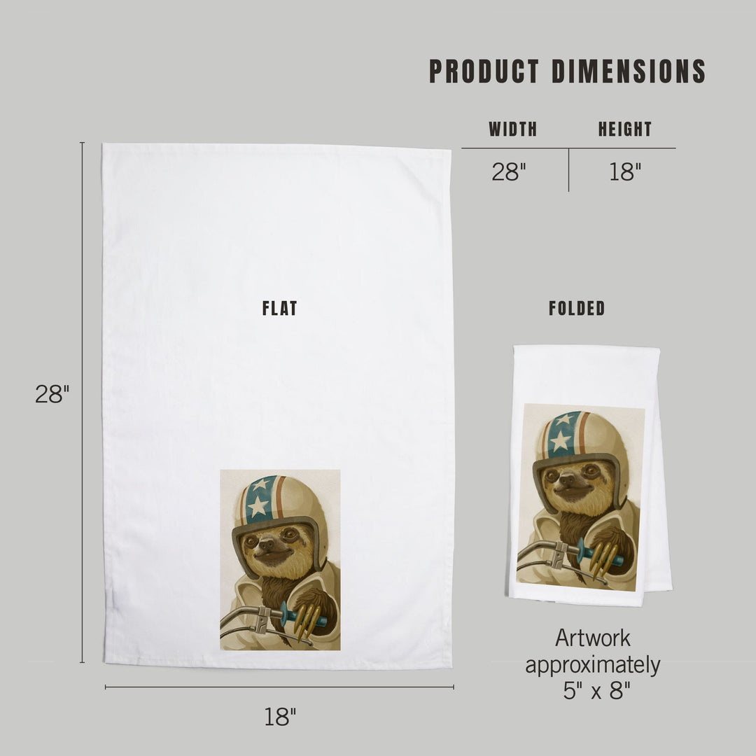 Sloth, Oil Painting, Organic Cotton Kitchen Tea Towels Kitchen Lantern Press 