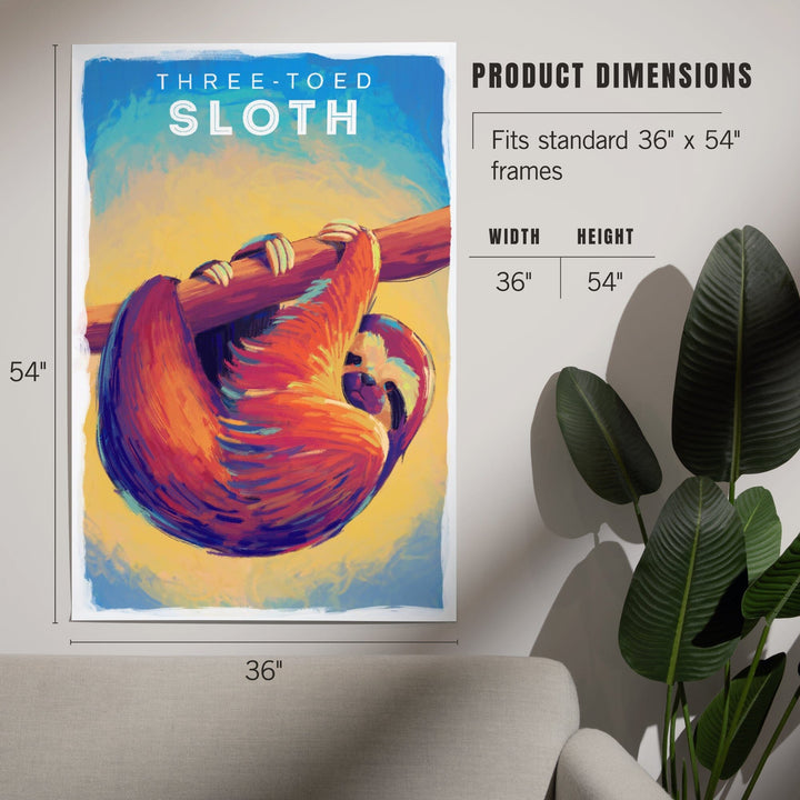 Sloth, Vivid Series, Art & Giclee Prints Art Lantern Press 
