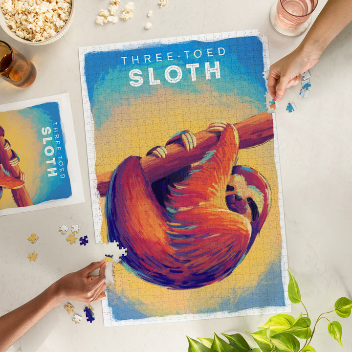 Sloth, Vivid Series, Jigsaw Puzzle Puzzle Lantern Press 