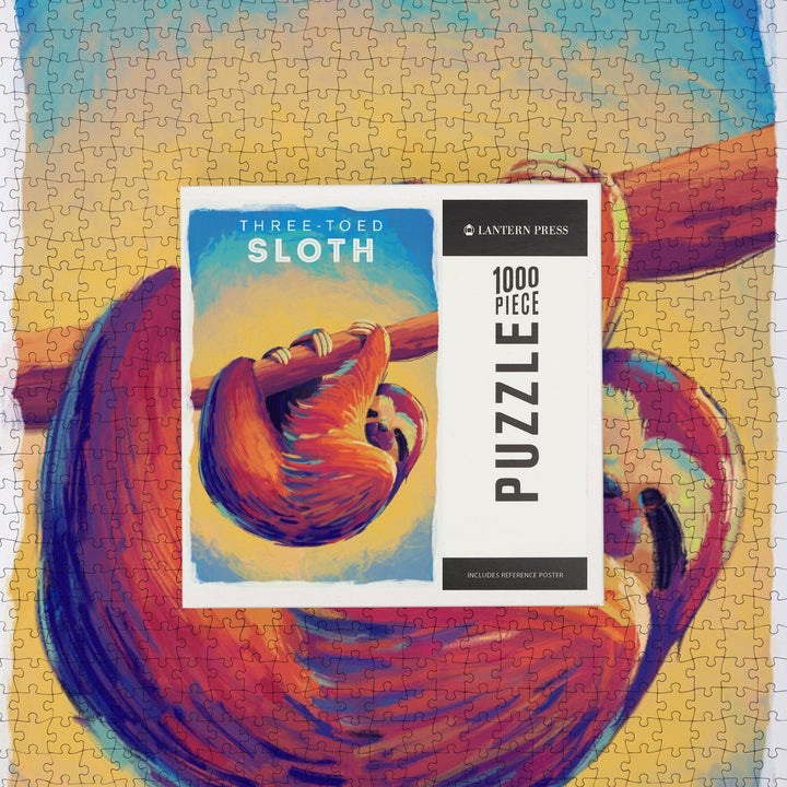 Sloth, Vivid Series, Jigsaw Puzzle Puzzle Lantern Press 