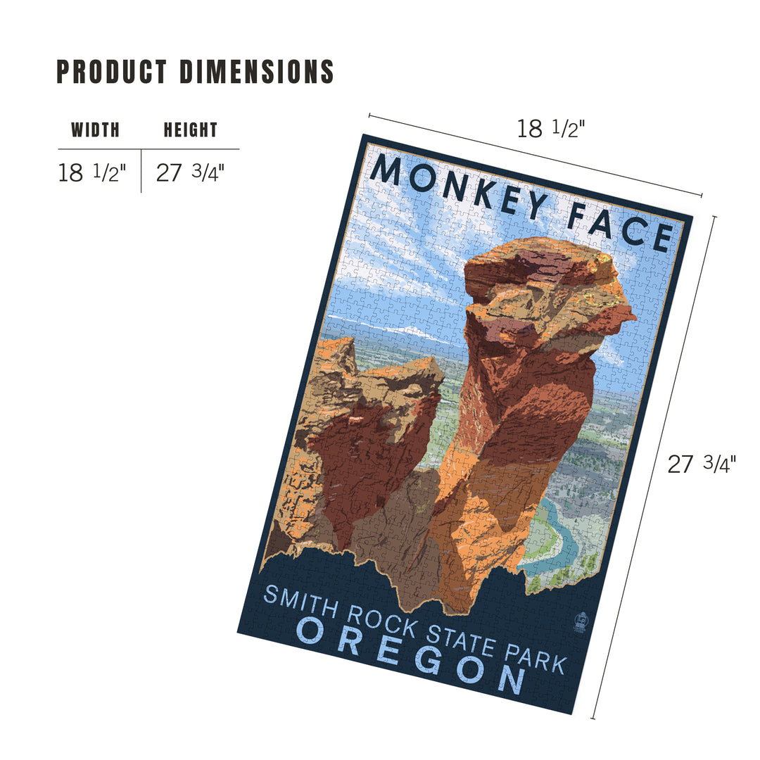 Smith Rock State Park, Oregon, Monkey Face, Jigsaw Puzzle Puzzle Lantern Press 