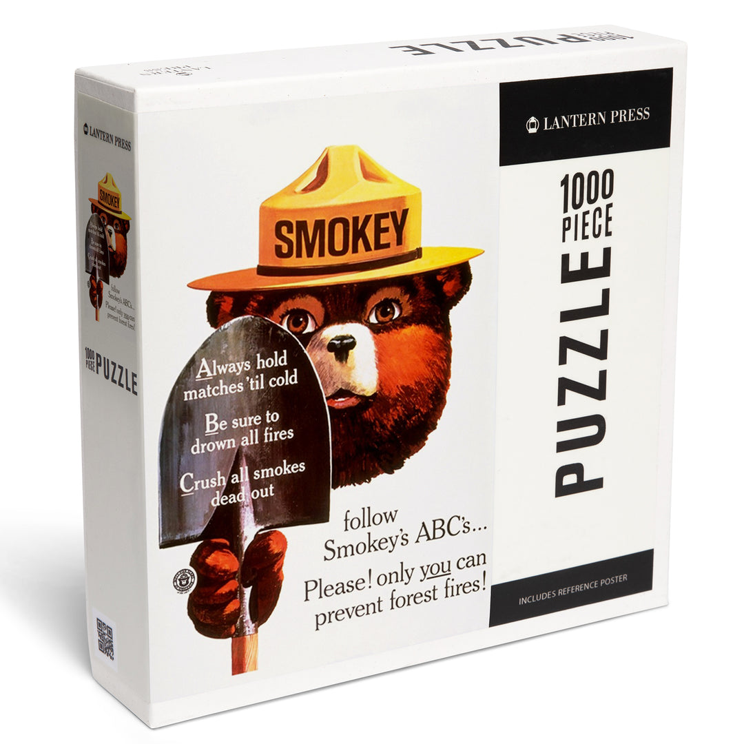 Smokey Bear, ABCs, Shovels, Officially Licensed Vintage Poster, Jigsaw Puzzle Puzzle Lantern Press 