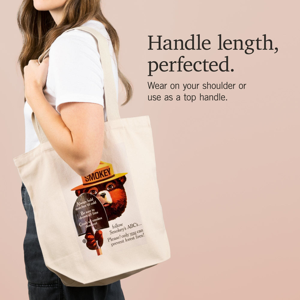 Smokey Bear, ABCs, Shovels, Officially Licensed Vintage Poster, Tote Bag Totes Lantern Press 