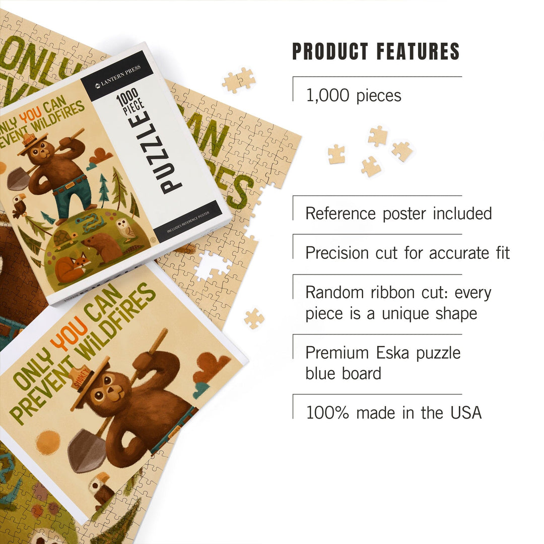 Smokey Bear and Friends, Officially Licensed, Jigsaw Puzzle Puzzle Lantern Press 