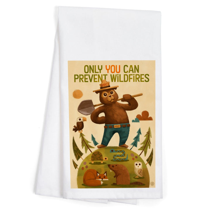 Smokey Bear and Friends, Officially Licensed, Organic Cotton Kitchen Tea Towels Kitchen Lantern Press 